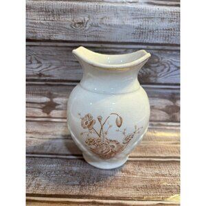 Brown Floral Ironstone Tooth Brush Holder Brown Transferware Earthenware Victori